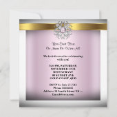 Sweet Sixteen 16 Damask Pink Gold White Silver Kaart (Achterkant)