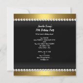 Sweet Sixteen 16 Gold Black Pearl Diamond Kaart (Achterkant)