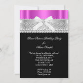 Sweet Sixteen 16  Hot Pink Silver Kaart (Achterkant)