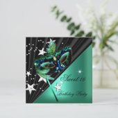 Sweet Sixteen 16 Jade Green Black Mask Kaart (Staand voorkant)