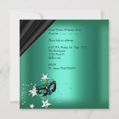 Sweet Sixteen 16 Jade Green Black Mask Kaart (Achterkant)