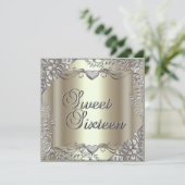 Sweet Sixteen 16-jarige feestdag Gold Mint Silver Kaart (Staand voorkant)