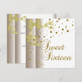 Sweet Sixteen 16-jarige feestdag Gold Stars White Kaart (Voorkant / Achterkant)