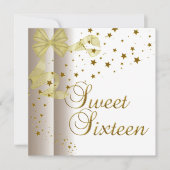 Sweet Sixteen 16-jarige feestdag Gold Stars White Kaart (Voorkant)