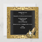 Sweet Sixteen 16-jarige feestdag goudddekers Kaart (Achterkant)