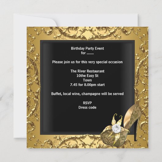 Sweet Sixteen 16-jarige feestdag goudddekers Kaart (Achterkant)