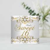 Sweet Sixteen 16-jarige gouddiamant 5 Kaart (Staand voorkant)