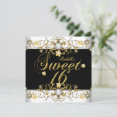 Sweet Sixteen 16-jarige gouddiamant Kaart (Staand voorkant)