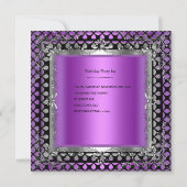 Sweet Sixteen 16-jarige Paarse roze zilver Kaart (Achterkant)
