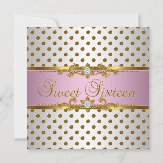 Sweet Sixteen 16-jarige roze witte vlek Kaart (Voorkant)