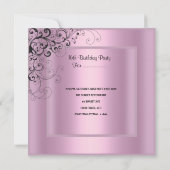 Sweet Sixteen 16-jarige roze zwarte Floral Kaart (Achterkant)