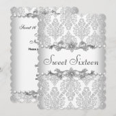 Sweet Sixteen 16-jarige verjaardag White Pearl 3 Kaart (Voorkant / Achterkant)