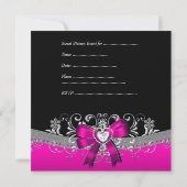 Sweet Sixteen 16-jarige Zebra roze zwart Kaart (Achterkant)