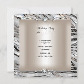 Sweet Sixteen 16-jarige Zebra Silver Black Gold Kaart (Achterkant)