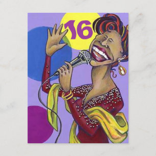 SWEET SIXTEEN 16 KARAOKE DIVA PARTIJ INVITATIE KAART