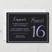 Sweet Sixteen 16 Lavendel Glitter Glam Kaart (Voorkant)
