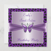 Sweet Sixteen 16 Paarse Mauve Butterfly Birthday 2 Kaart (Voorkant)