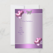 Sweet Sixteen 16 Paarse Mauve Pearl Butterfly 2 Kaart (Achterkant)