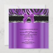 Sweet Sixteen 16 Paarse Silver Black Zebra Leopard Kaart (Achterkant)