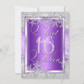 Sweet Sixteen 16 Paarse Winterland Kaart (Voorkant)