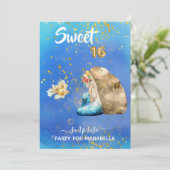 *~* SWEET SIXTEEN 16 parelzeemeerdag Kaart (Staand voorkant)