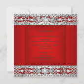 Sweet Sixteen 16-partij Red Silver Diamond Kaart (Achterkant)