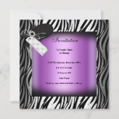 Sweet Sixteen 16-partijenzwarte Zebra Kaart (Achterkant)