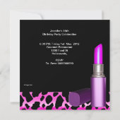 Sweet Sixteen 16 roze leopard-hoe-lipstick Kaart (Achterkant)