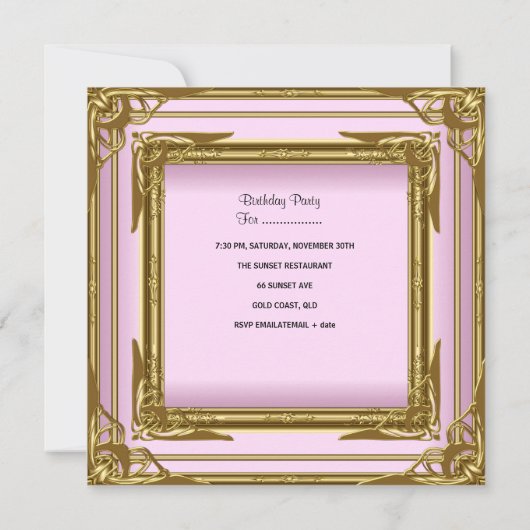 Sweet Sixteen 16 roze Tiara Gold Glitter Kaart (Achterkant)