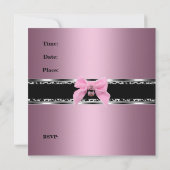 Sweet Sixteen 16 roze zilver zwarte Zebra Kaart (Achterkant)