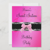 Sweet Sixteen 16 roze zilver zwarte Zebra Kaart (Voorkant)