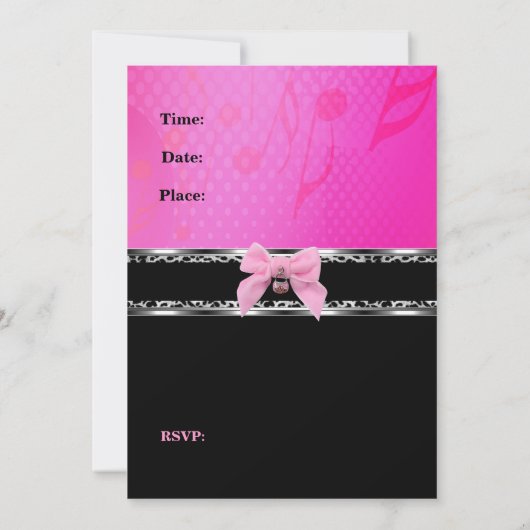 Sweet Sixteen 16 roze zilver zwarte Zebra Kaart (Achterkant)