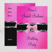 Sweet Sixteen 16 roze zilver zwarte Zebra Kaart (Voorkant / Achterkant)