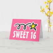 Sweet Sixteen (16) Verjaardagskaarten Kaart (Gele Bloem)