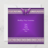 Sweet Sixteen 16 witte Paarse vlinder Kaart (Achterkant)