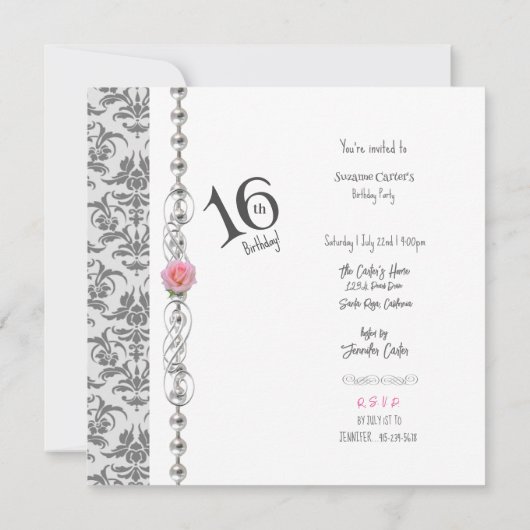 Sweet Sixteen 16e verjaardag Kaart (Achterkant)