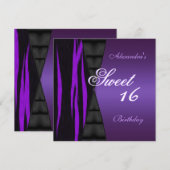 Sweet Sixteen 16e Wilde Paars Black Kaart (Voorkant / Achterkant)