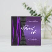 Sweet Sixteen 16e Wilde Paars Black Kaart (Staand voorkant)