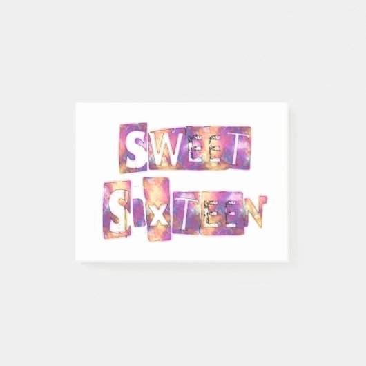 Sweet Sixteen Art Print Post-it® Notes (Voorkant)