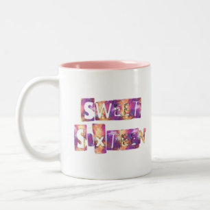 Sweet Sixteen Art Print Tweekleurige Koffiemok