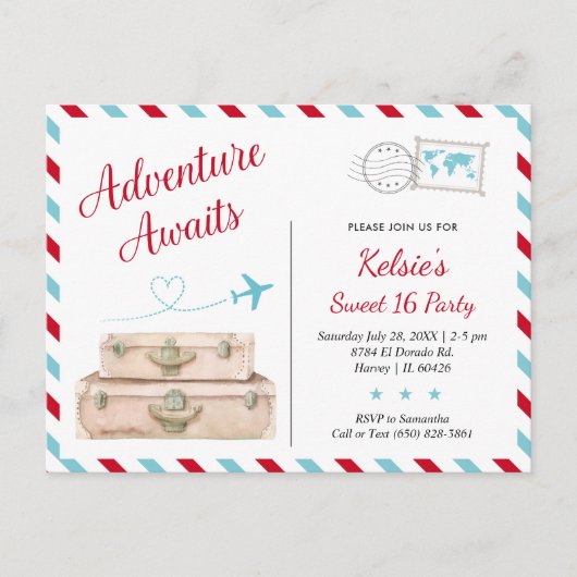 Sweet Sixteen avontuur wacht op de uitnodiging voo (Voorkant)