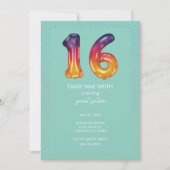 Sweet Sixteen-ballonvaarder uitnodiging (Voorkant)