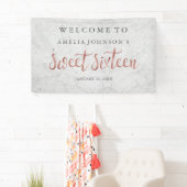 Sweet Sixteen Banner Marble Roos Gold (Insitu)