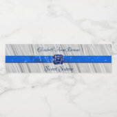 Sweet Sixteen, Bat Mitzvah, Blauwe en Zilveren Gli Waterfles Etiket (Enkel label)