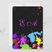 Sweet Sixteen, Bat Mitzvah, Glow Neon Uitnodiging (Achterkant)