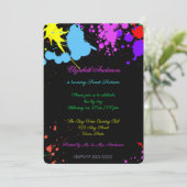 Sweet Sixteen, Bat Mitzvah, Neon Glow Invitation Kaart (Staand voorkant)