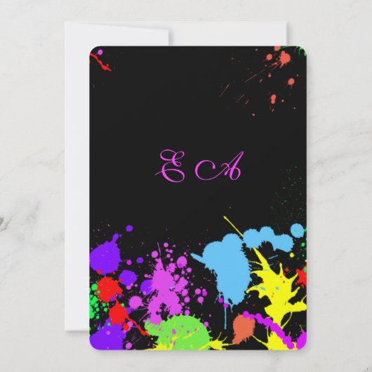 Sweet Sixteen, Bat Mitzvah, Neon Glow Invitation Kaart (Achterkant)