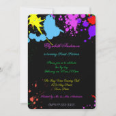 Sweet Sixteen, Bat Mitzvah, Neon Glow Invitation Kaart (Voorkant)