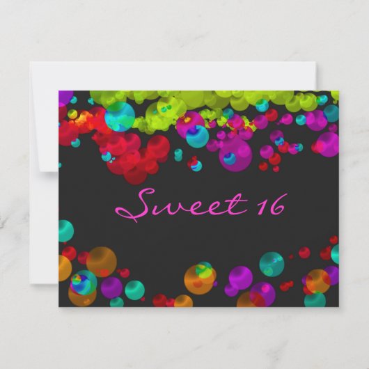 Sweet Sixteen Bat Mitzvah Neon Uitnodiging (Voorkant)