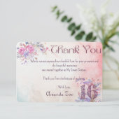 Sweet Sixteen bedankje Bedankkaart (Staand voorkant)